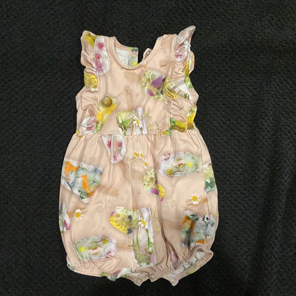 Charming Floral Baby Romper with Ruffles